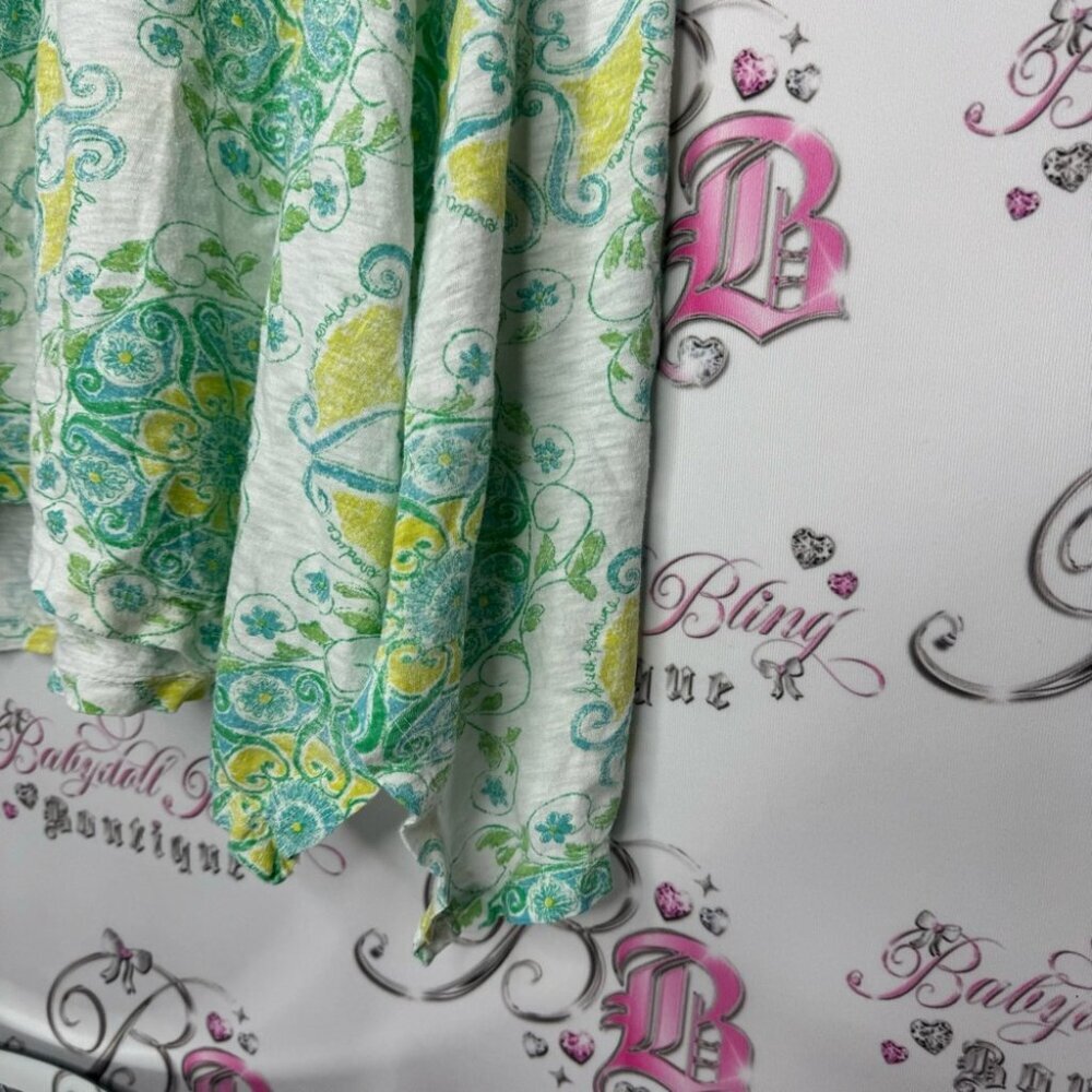 Fresh produce top asymmetrical fairy hem bottom paisley boho neon blue green - Picture 8 of 12